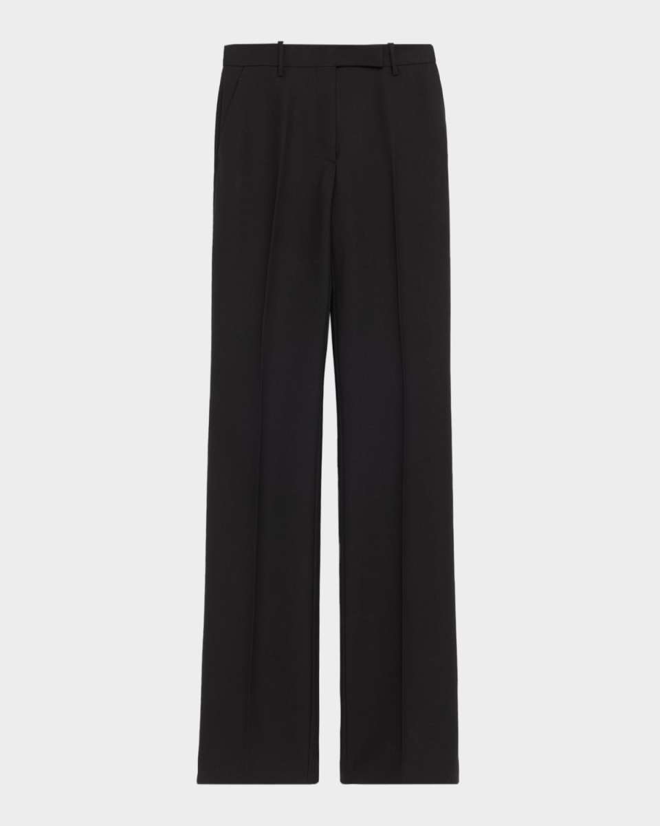 Wool-Blend Straight-Leg Pants